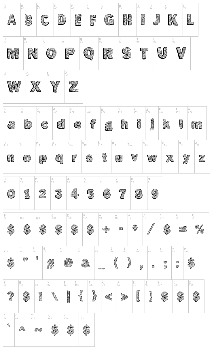 Not Tuned TV font map